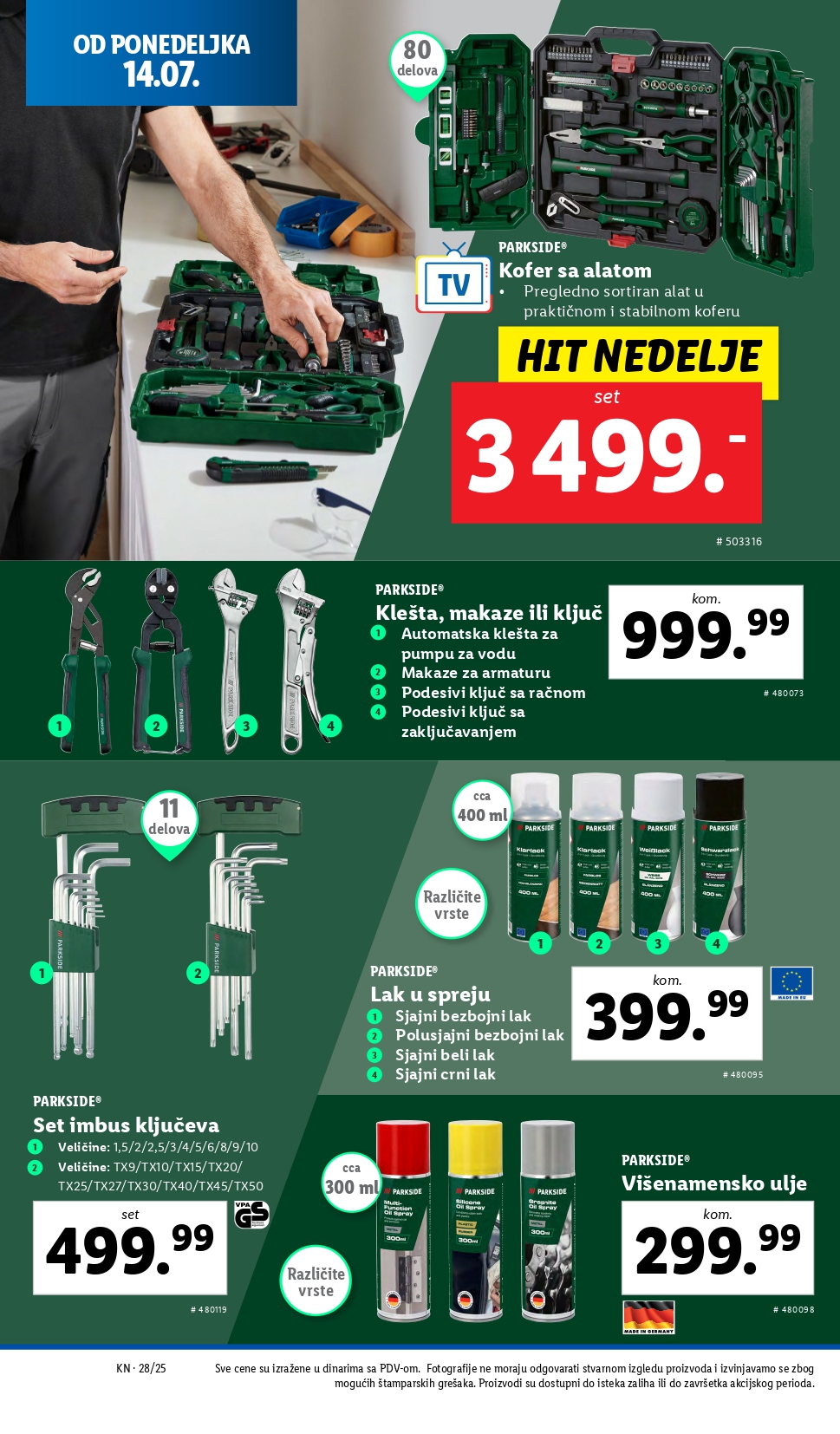Lidl katalog NEPREHRANA 10-16.7.2025.