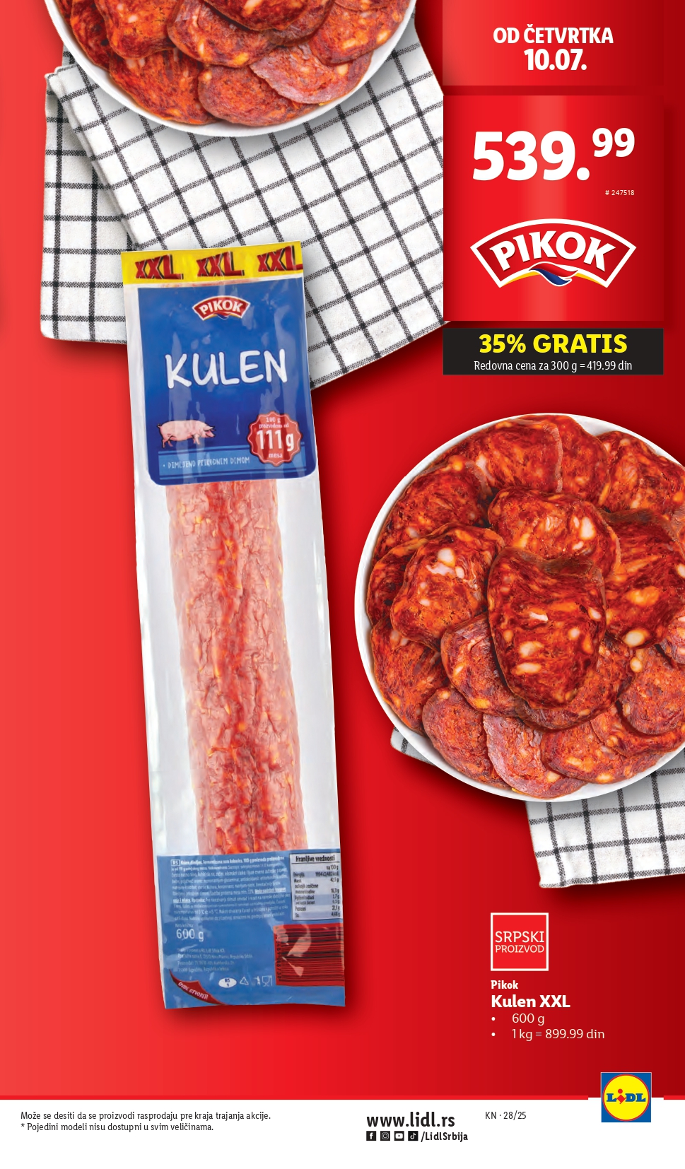 Lidl katalog PREHRANA 10-16.7.2025.