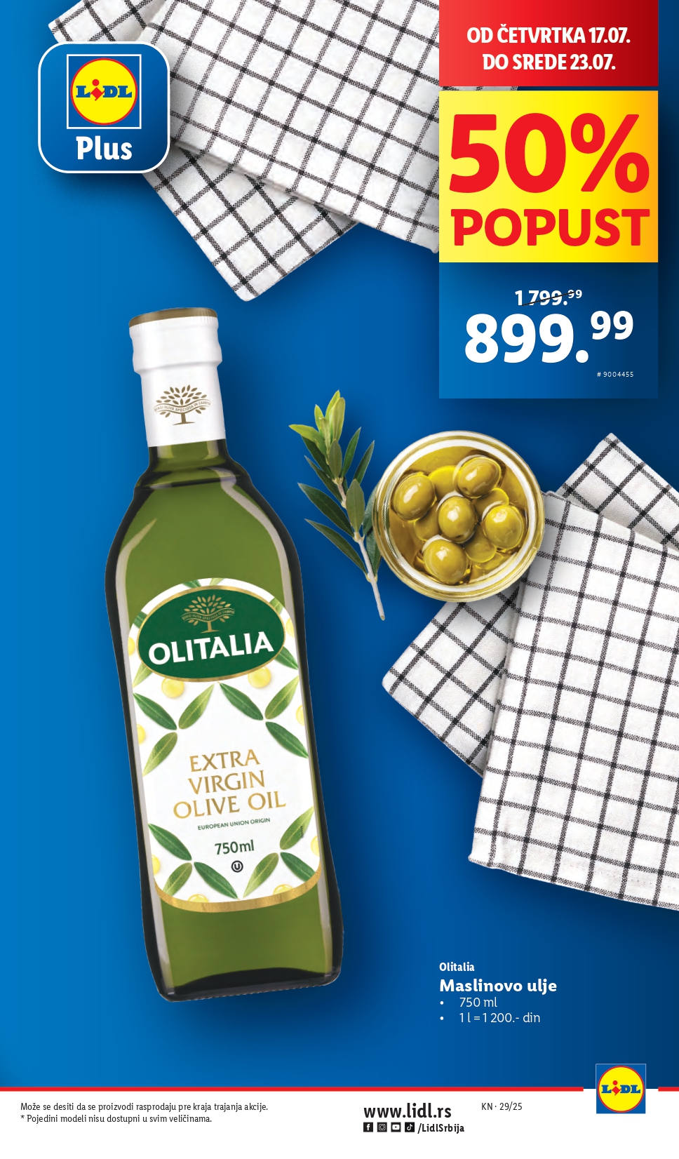 Lidl katalog PREHRANA 17-23.7.2025.