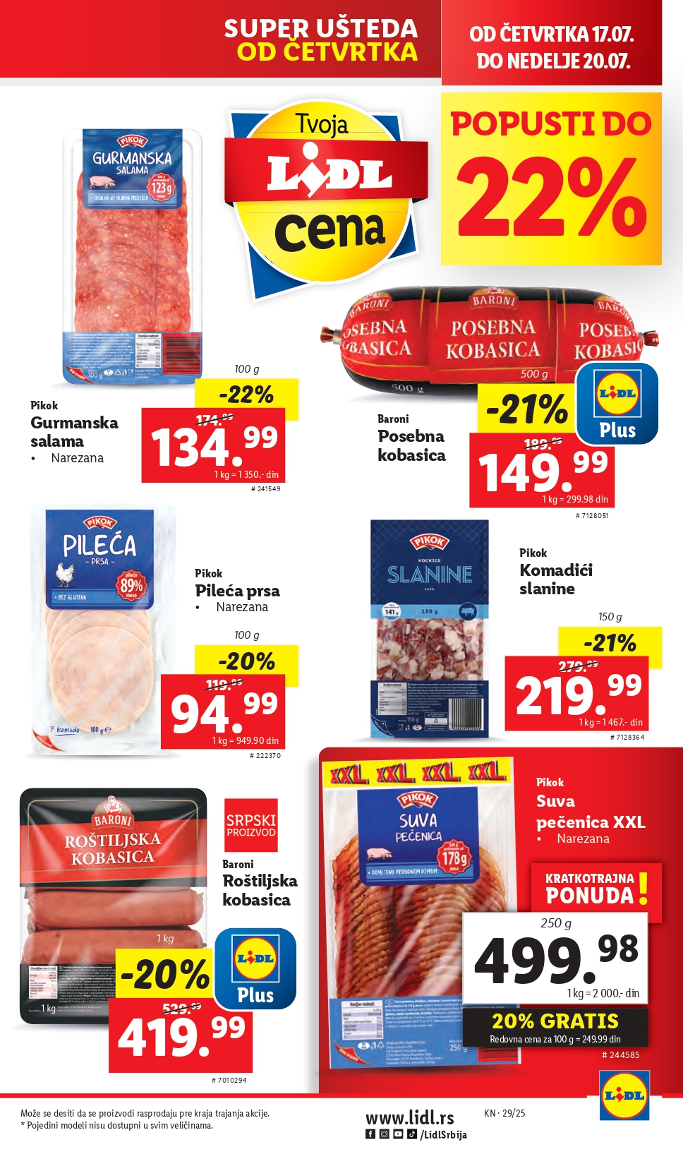 Lidl katalog PREHRANA 17-23.7.2025.