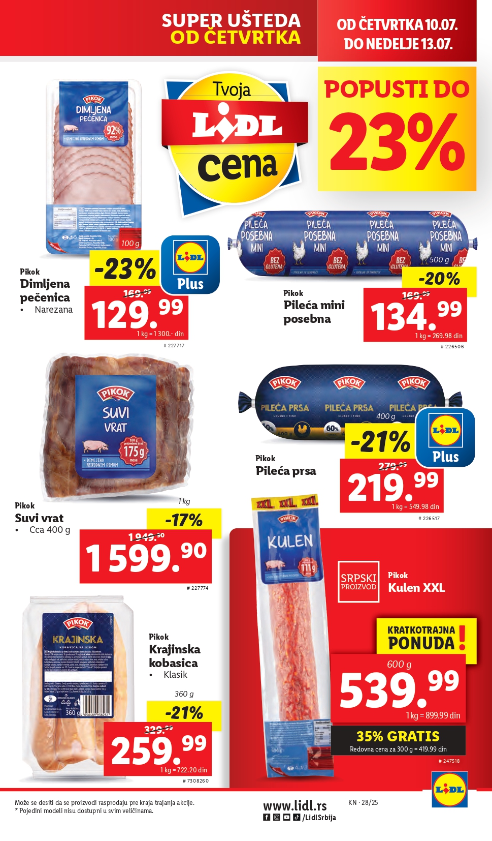 Lidl katalog PREHRANA 10-16.7.2025.
