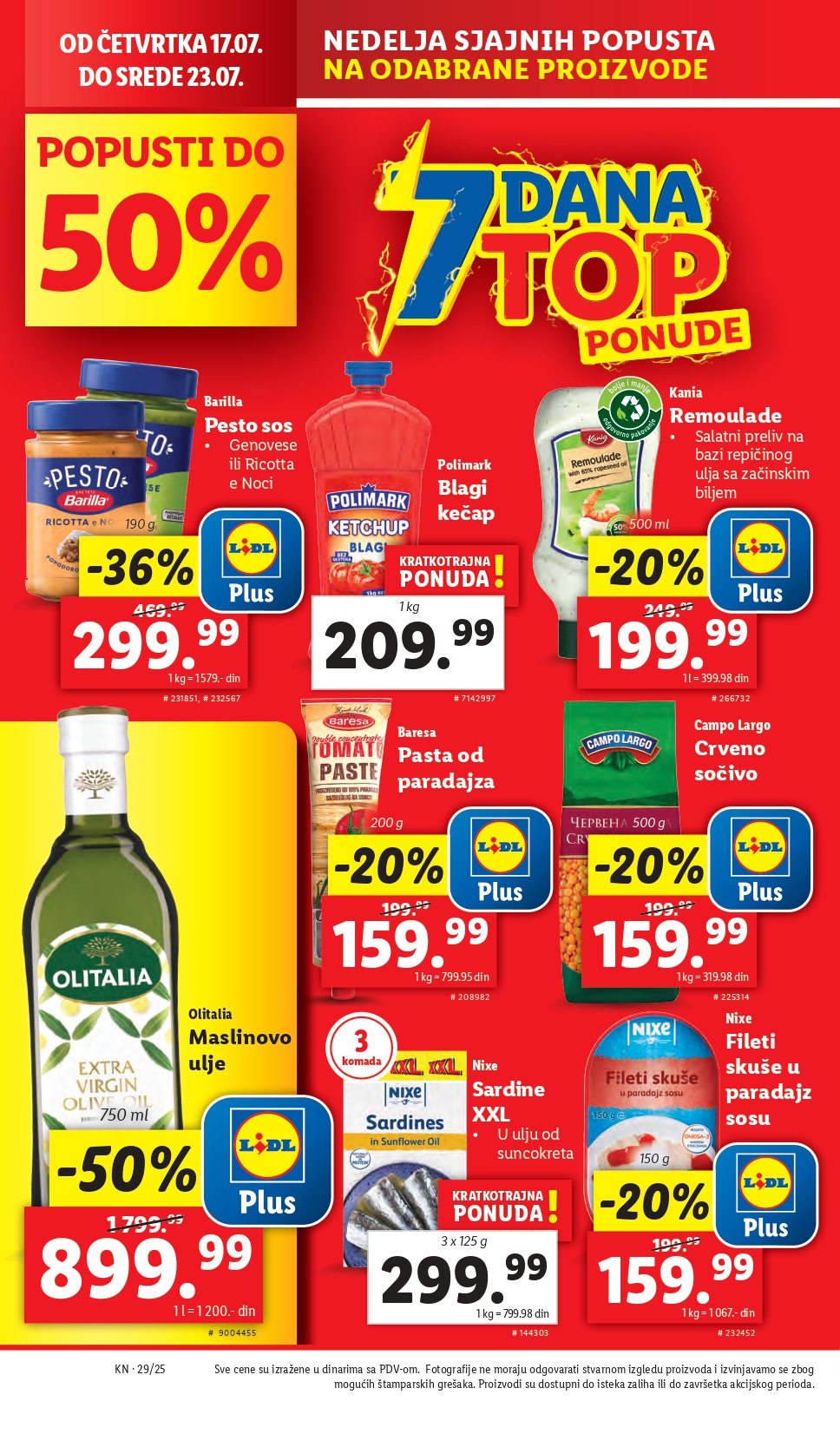 Lidl katalog PREHRANA 17-23.7.2025.