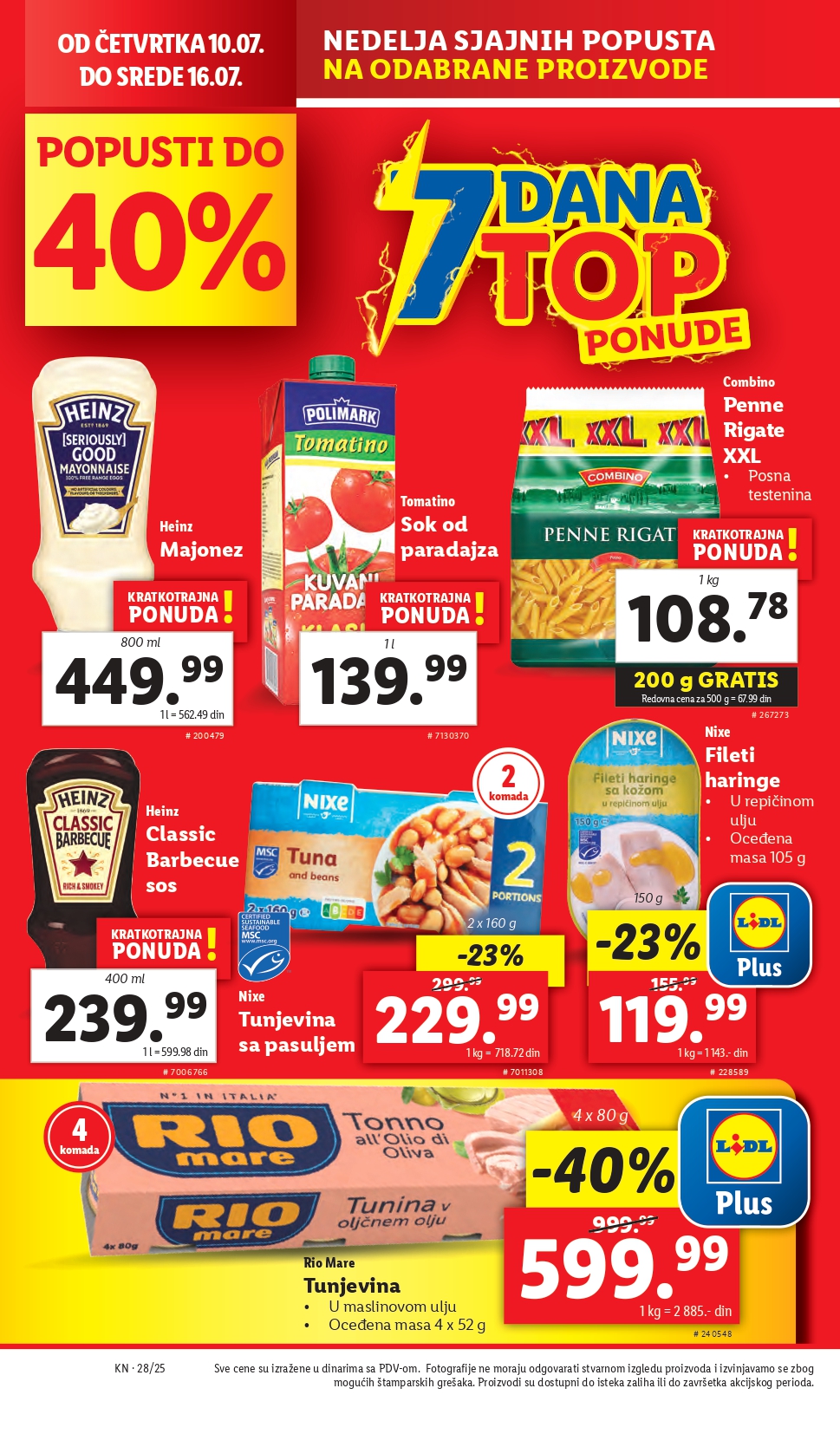 Lidl katalog PREHRANA 10-16.7.2025.