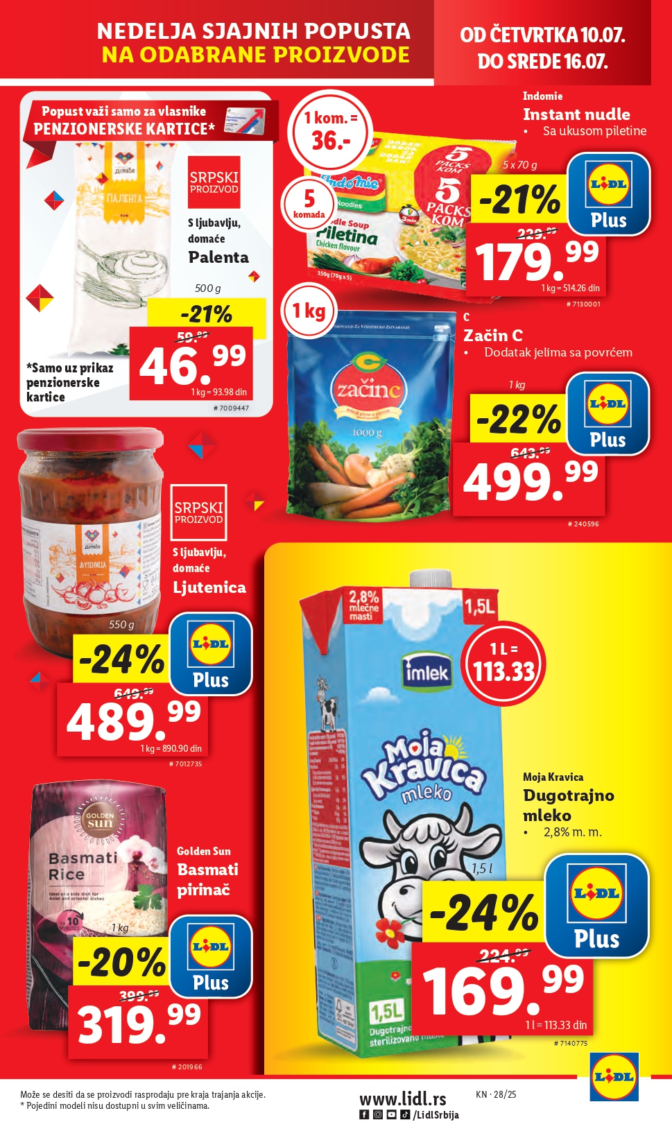 Lidl katalog PREHRANA 10-16.7.2025.