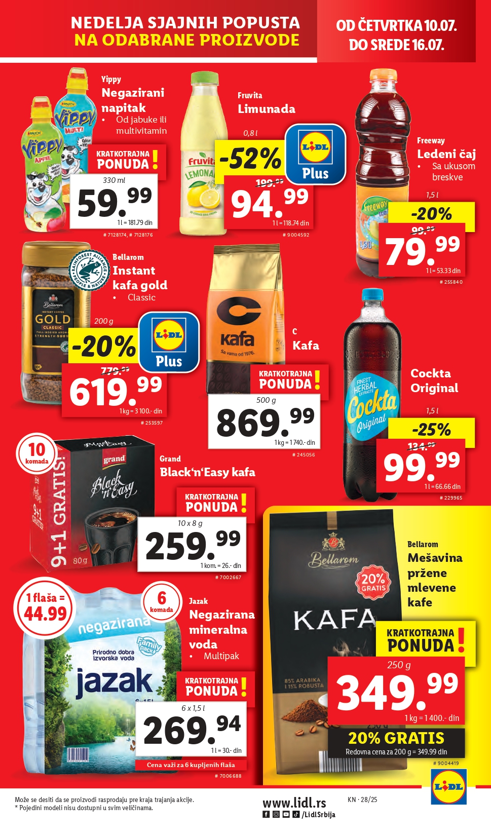 Lidl katalog PREHRANA 10-16.7.2025.