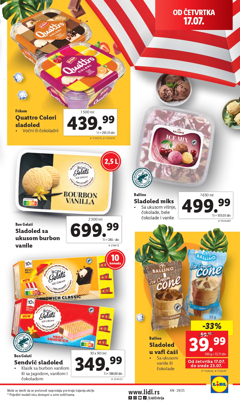 Lidl katalog PREHRANA 17-23.7.2025.