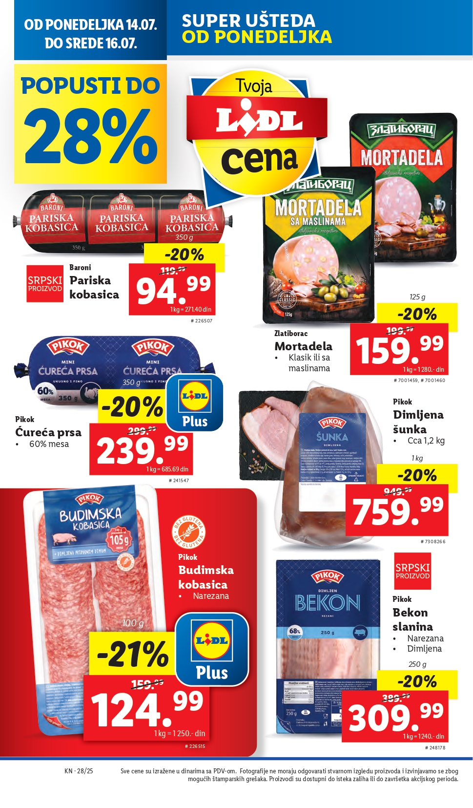 Lidl katalog PREHRANA 10-16.7.2025.