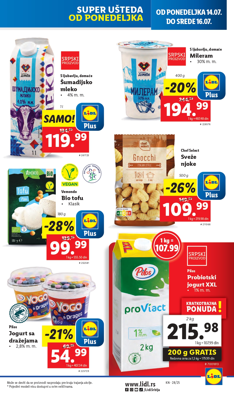 Lidl katalog PREHRANA 10-16.7.2025.