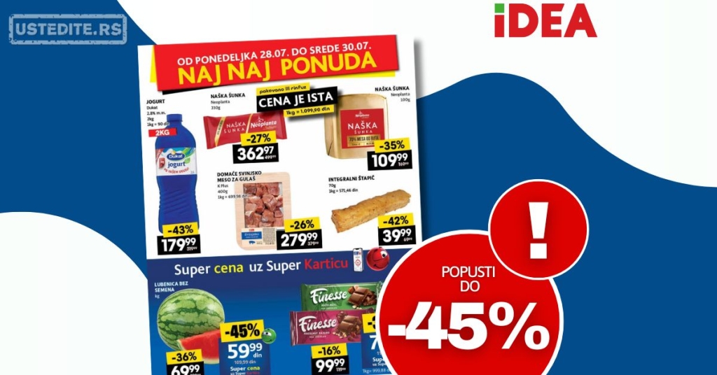 Idea NAJBOLJA PONUDA 28-30.7.2025.