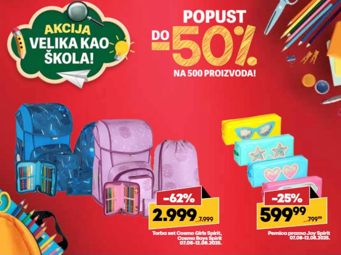 Mega Maxi akcija ŠKOLA 7-12.8.2025.