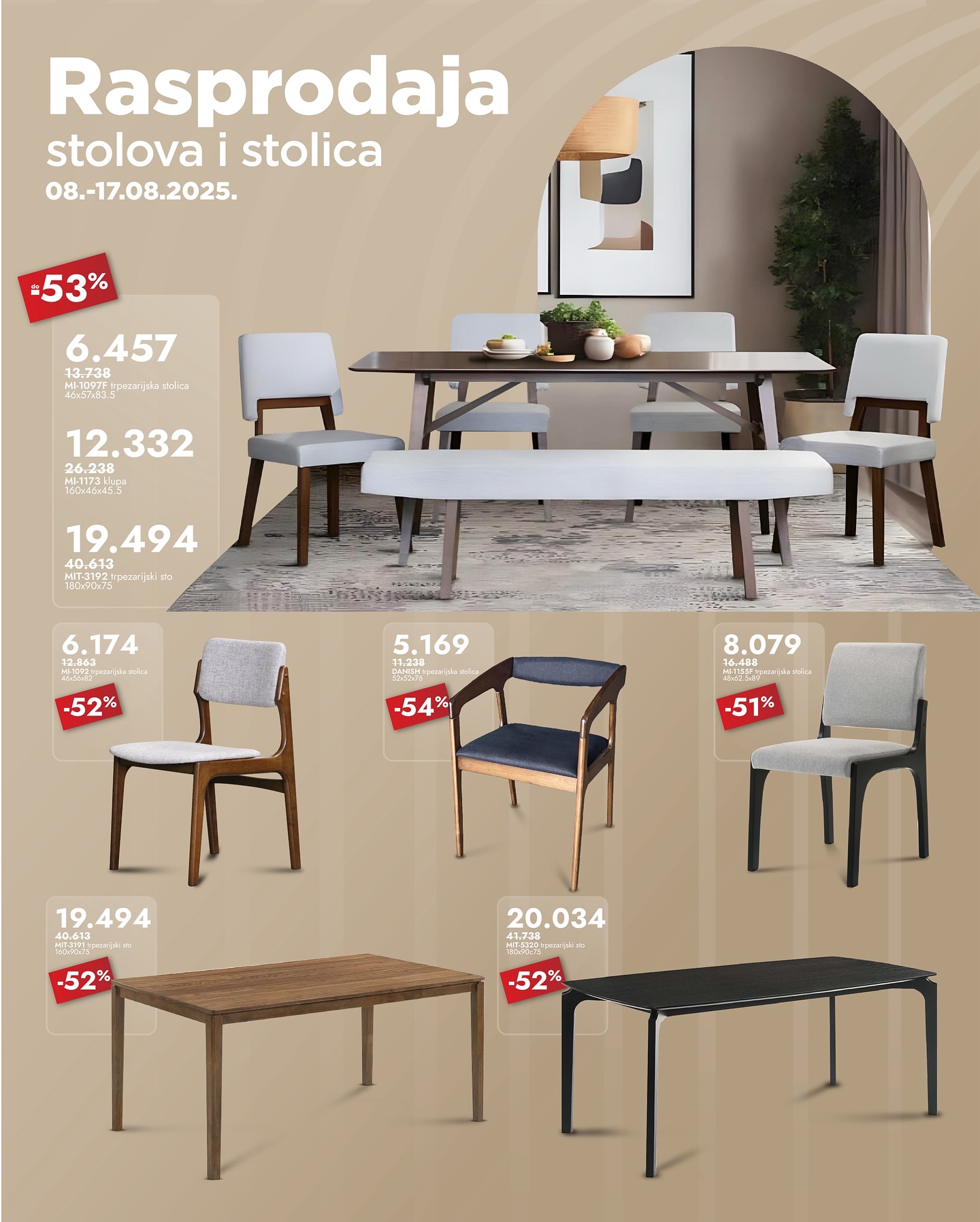Numanović RASPRODAJA NAMEŠTAJA 8-17.8.2025.