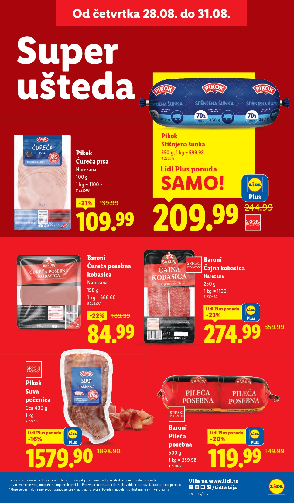 Lidl katalog PREHRANA 28.8-3.9.2025.