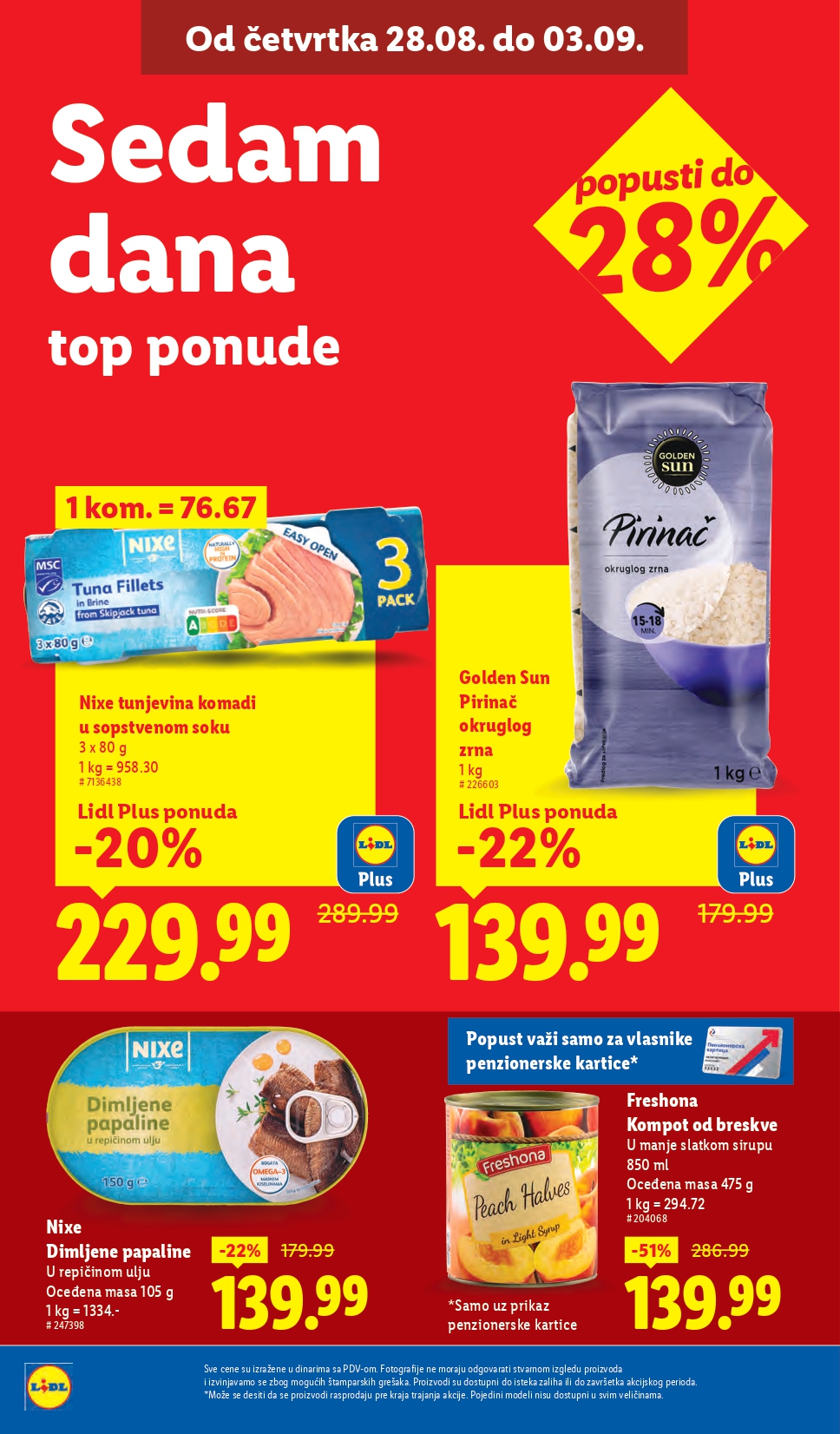 Lidl katalog PREHRANA 28.8-3.9.2025.