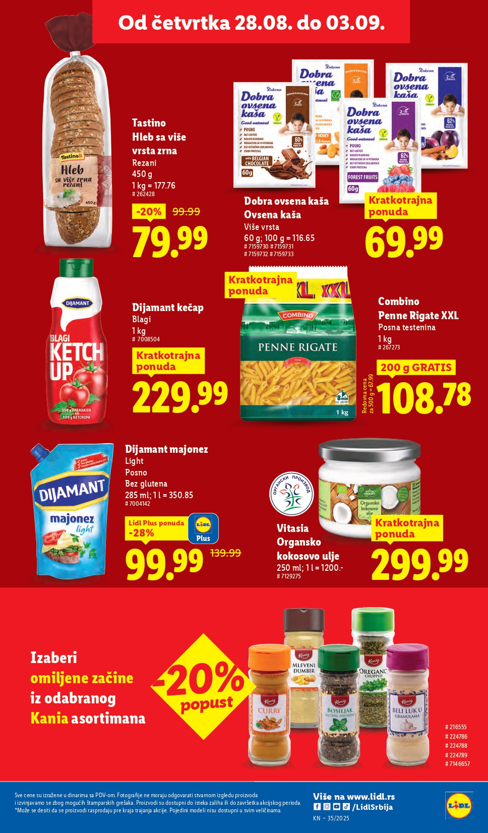 Lidl katalog PREHRANA 28.8-3.9.2025.
