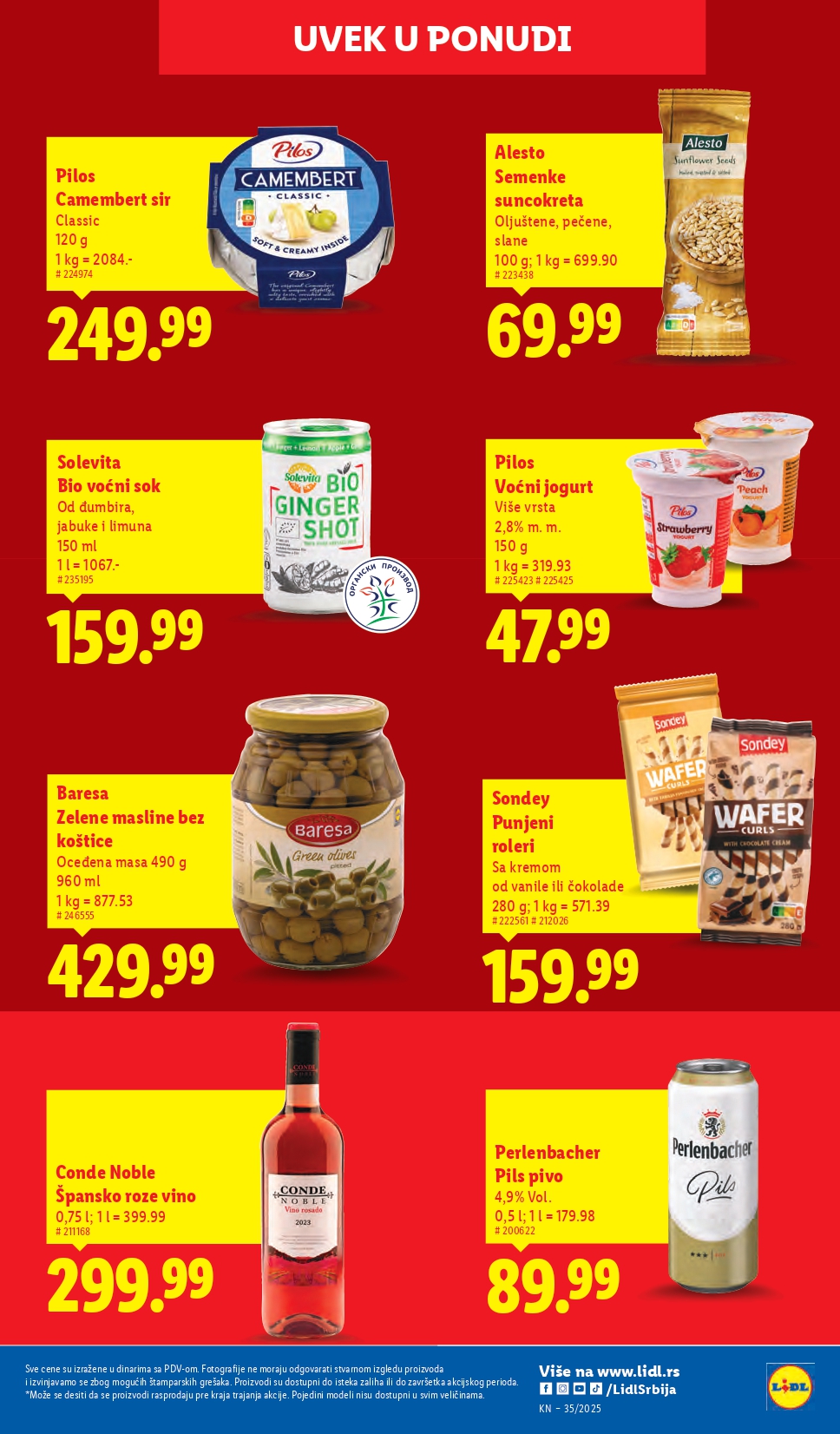 Lidl katalog PREHRANA 28.8-3.9.2025.
