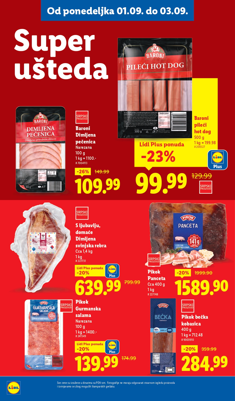 Lidl katalog PREHRANA 28.8-3.9.2025.