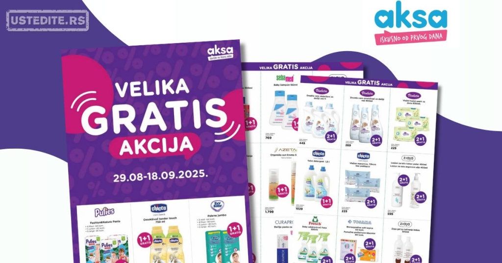 Aksa GRATIS AKCIJA 29.8-18.9.2025.