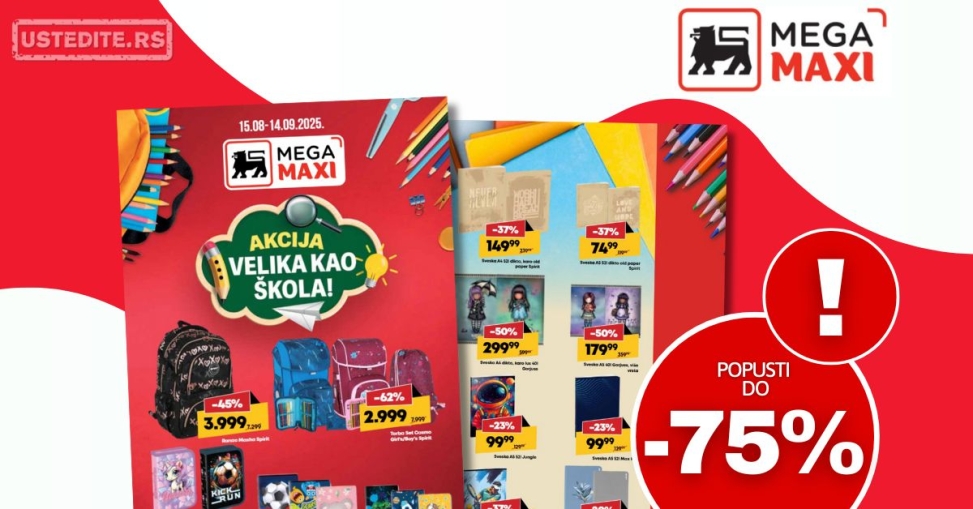 Mega Maxi katalog ŠKOLA 15.8-14.9.2025.