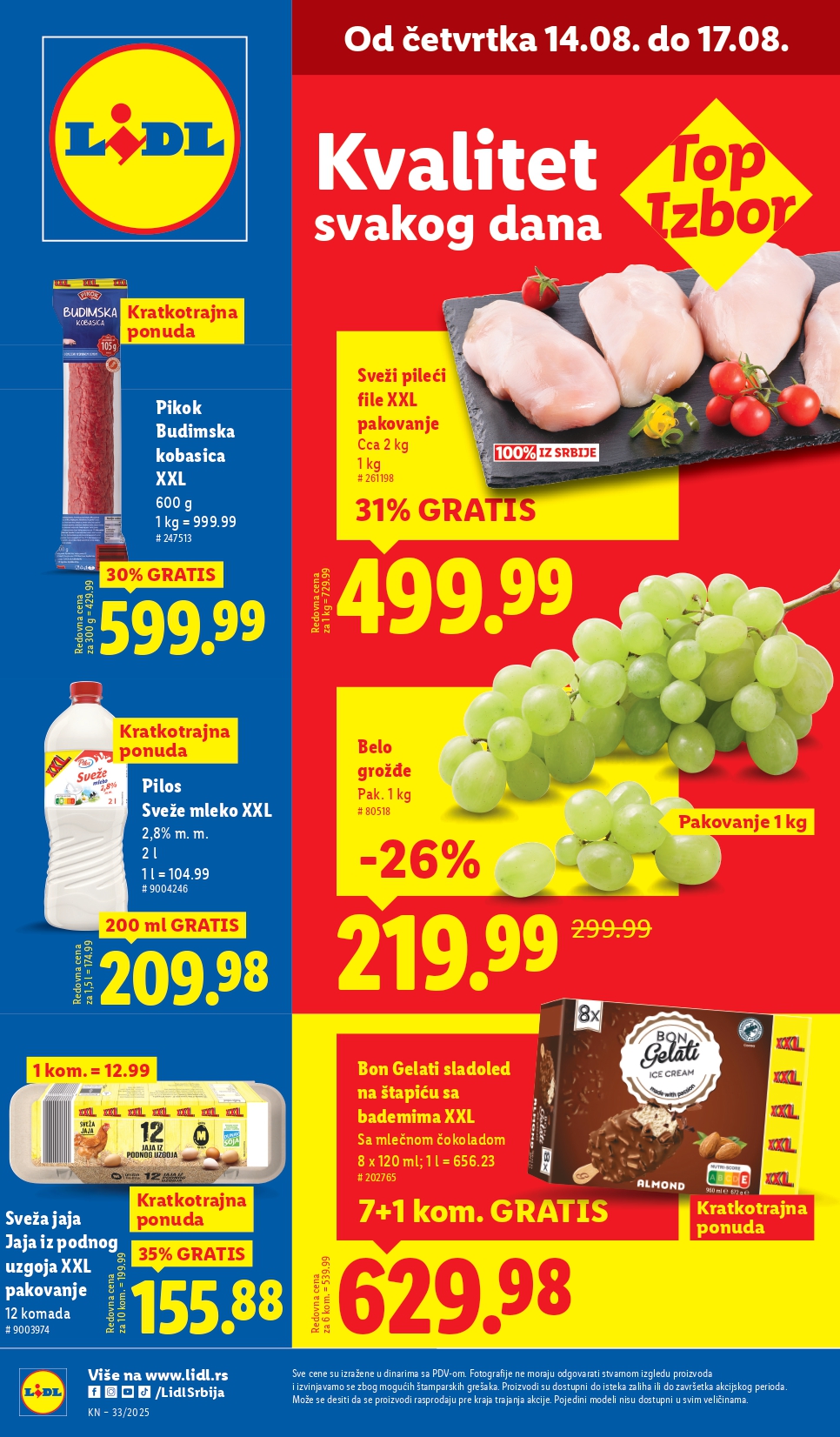 Lidl katalog PREHRANA 14-20.8.2025.