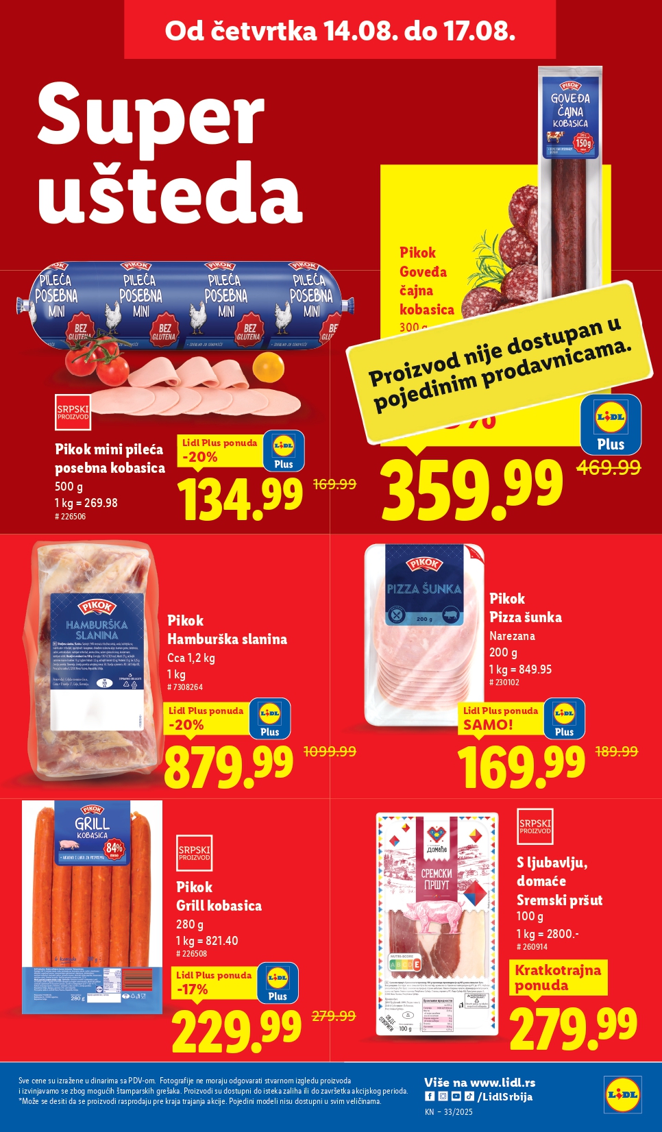 Lidl katalog PREHRANA 14-20.8.2025.