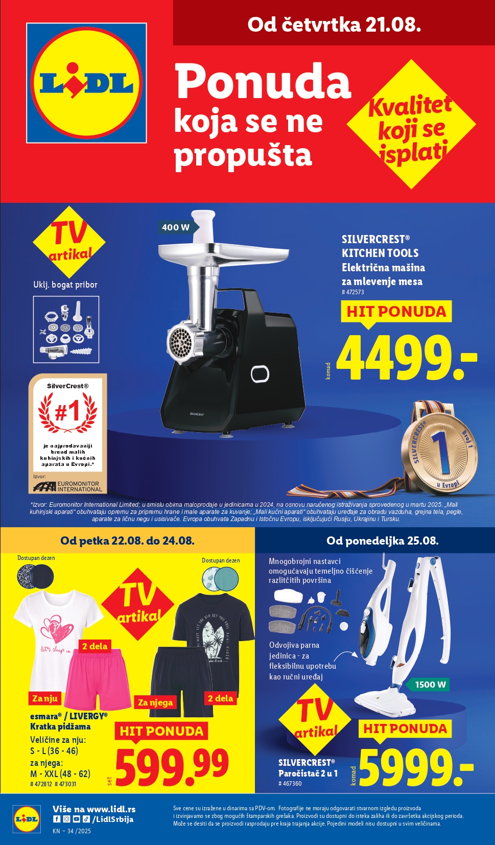 Lidl katalog NEPREHRANA 21-27.8.2025.