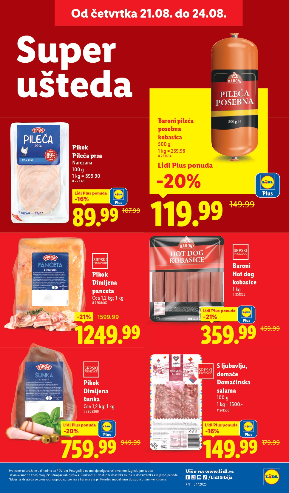 Lidl katalog PREHRANA 21-27.8.2025.