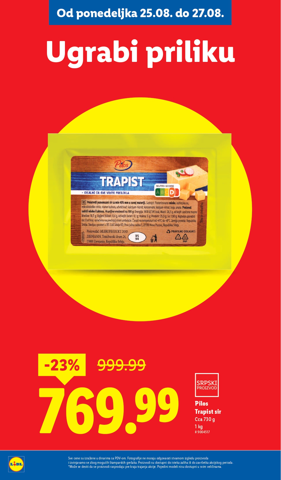 Lidl katalog PREHRANA 21-27.8.2025.