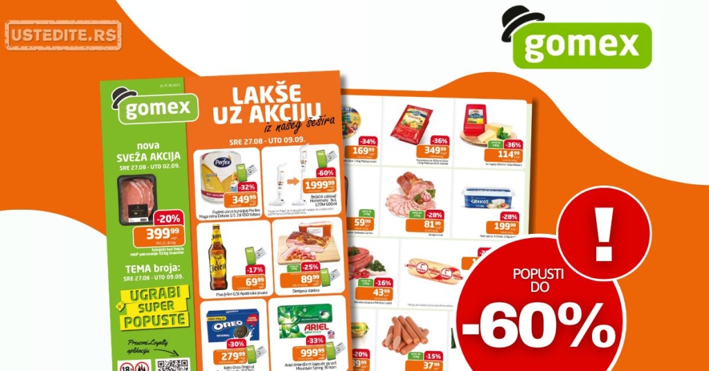 Gomex katalog AKCIJE IZ ŠEŠIRA 27.8-9.9.2025.