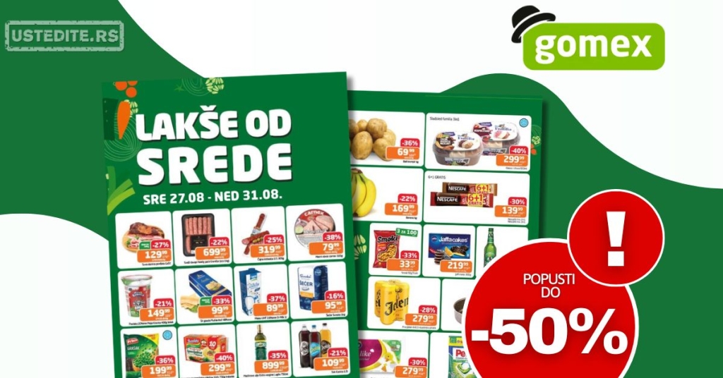 Gomex katalog LAKŠE OD SREDE 27-31.8.2025.