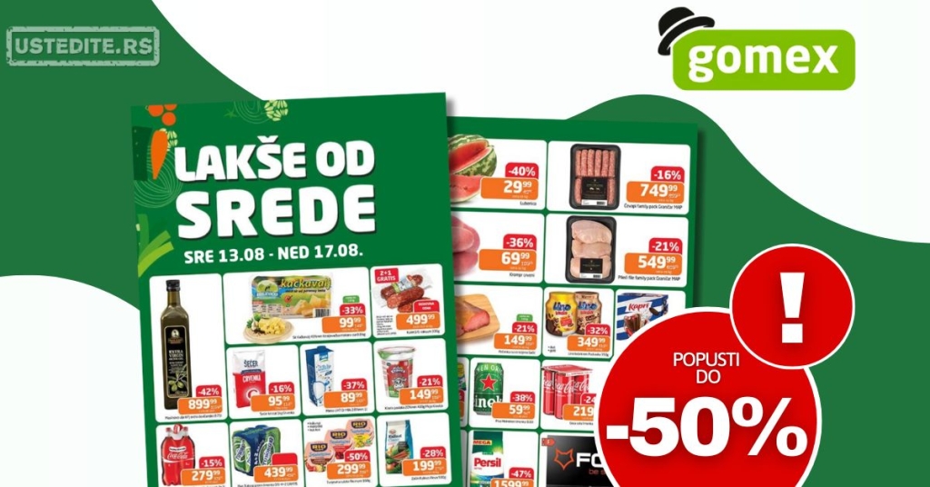 Gomex katalog LAKŠE OD SREDE 13-17.8.2025.