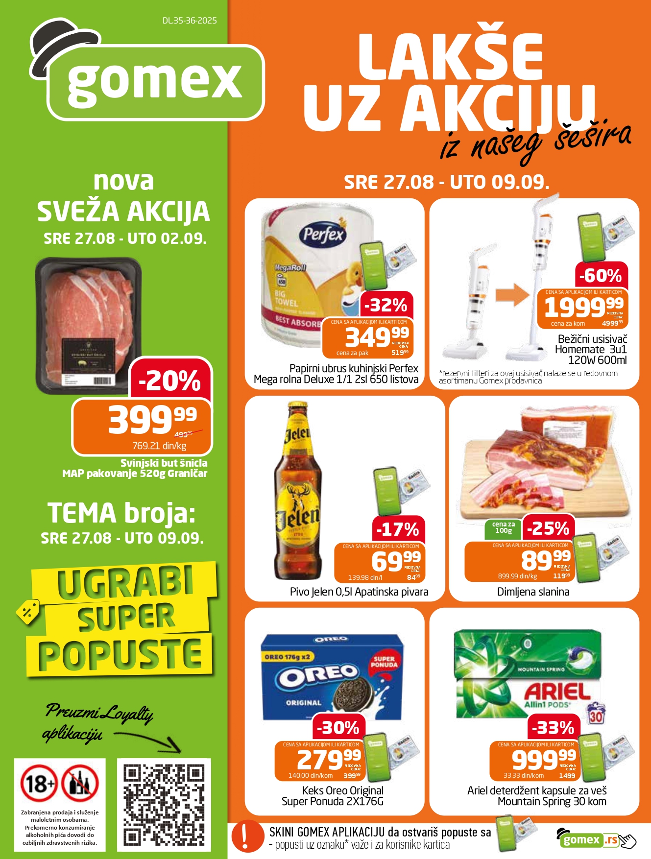 Gomex katalog AKCIJE IZ ŠEŠIRA 27.8-9.9.2025.