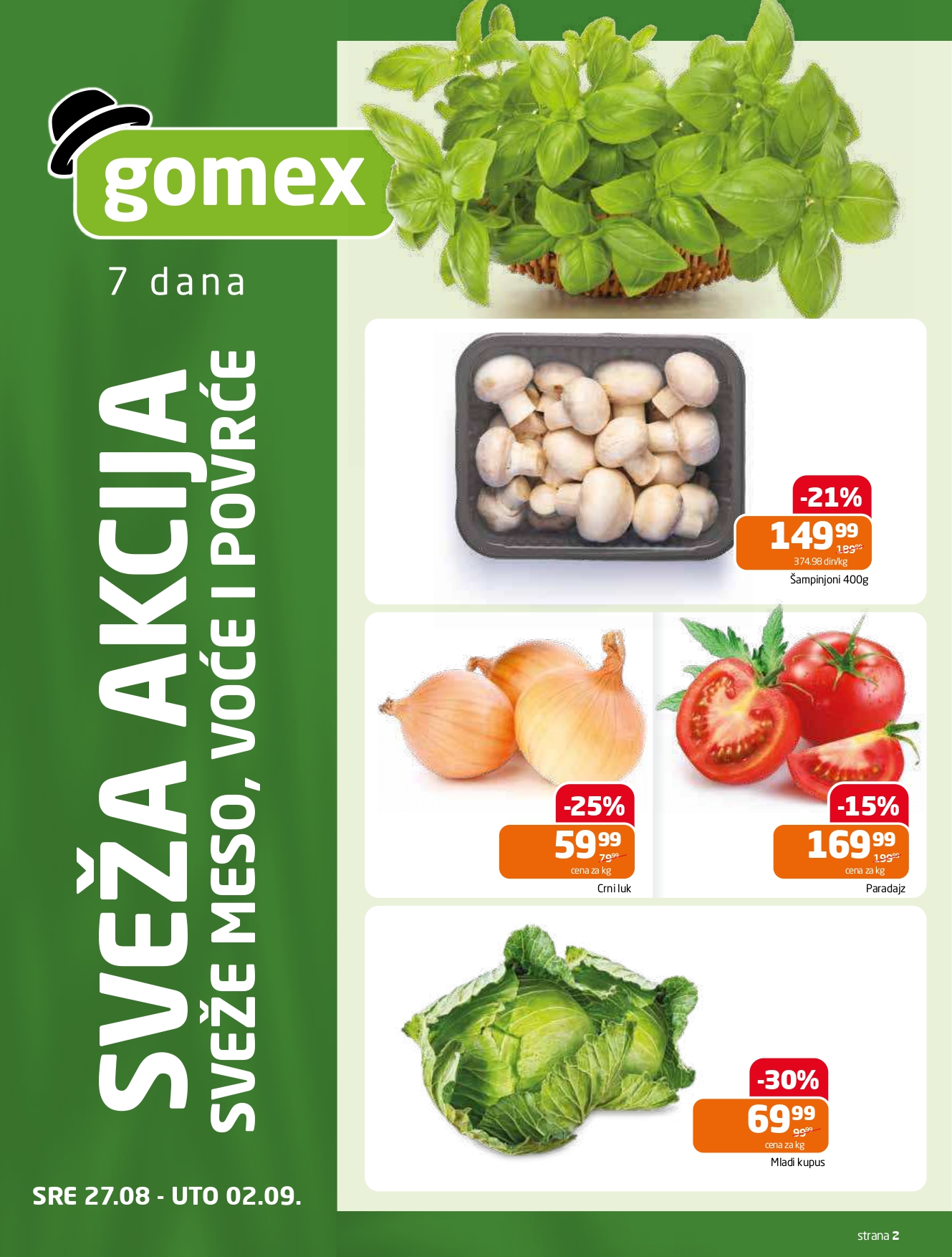 Gomex katalog AKCIJE IZ ŠEŠIRA 27.8-9.9.2025.