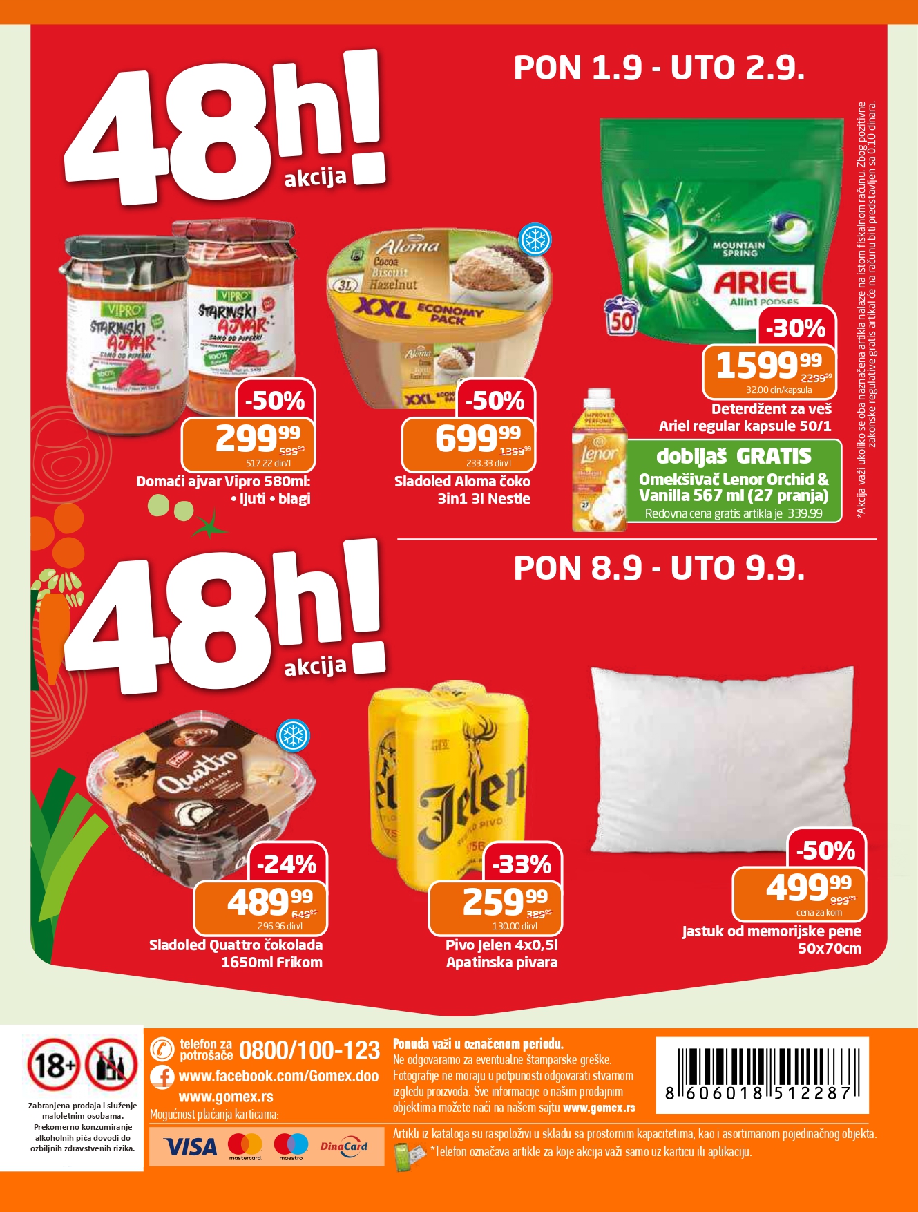 Gomex katalog AKCIJE IZ ŠEŠIRA 27.8-9.9.2025.
