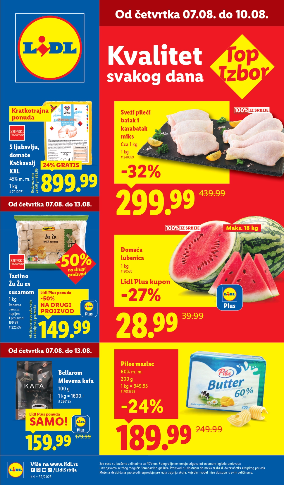 Lidl katalog PREHRANA 7-13.8.2025.