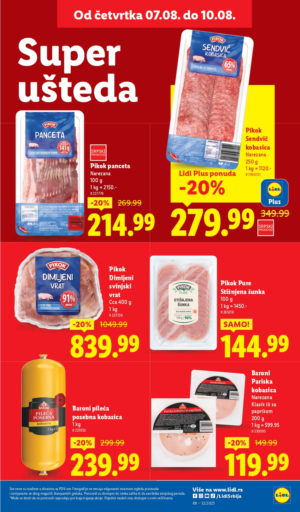 Lidl katalog PREHRANA 7-13.8.2025.