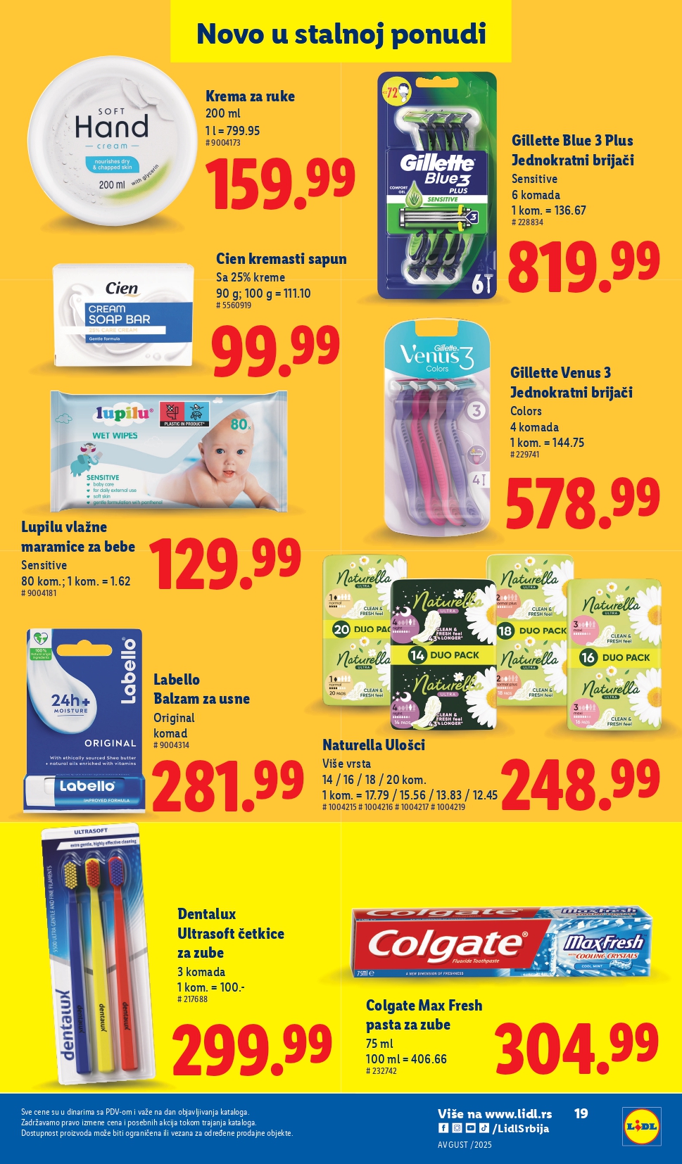 Lidl katalog NOVO avgust 2025.