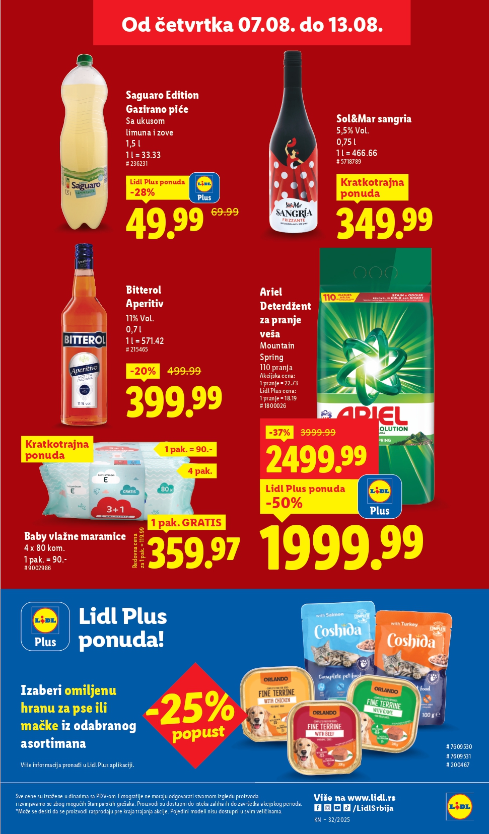 Lidl katalog PREHRANA 7-13.8.2025.