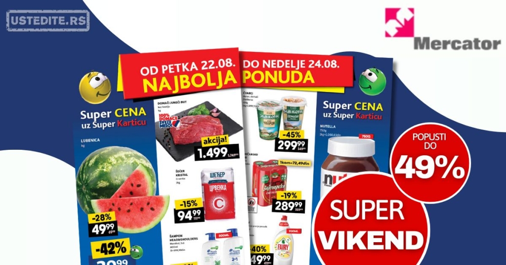 Mercator VIKEND AKCIJA 22-24.8.2025.
