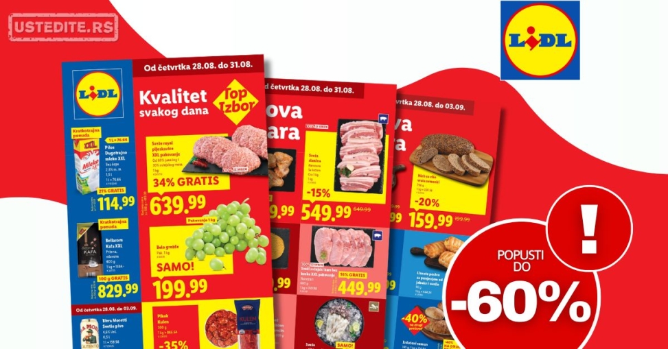 Lidl katalog PREHRANA 28.8-3.9.2025.
