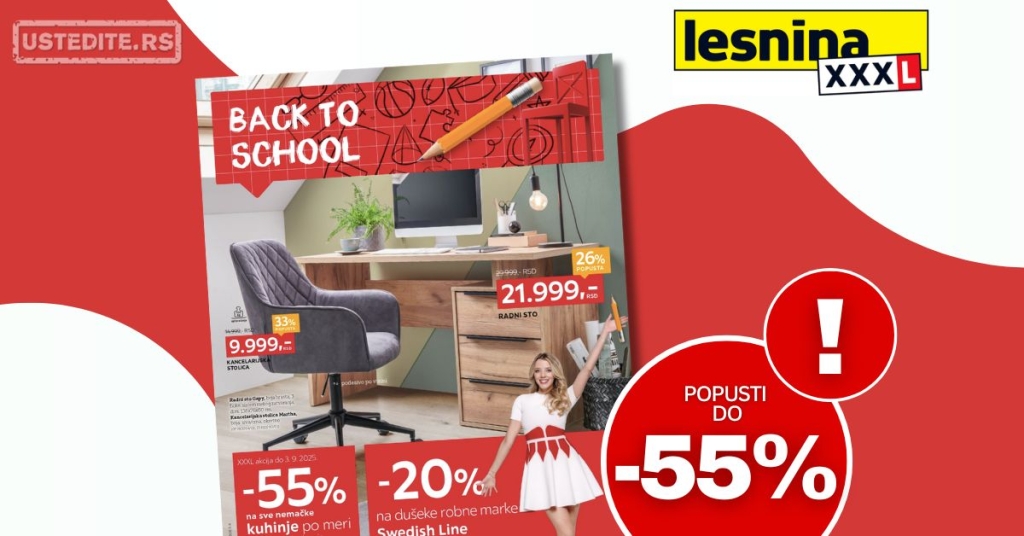 Lesnina XXXL katalog ŠKOLA 11.8-7.9.2025.