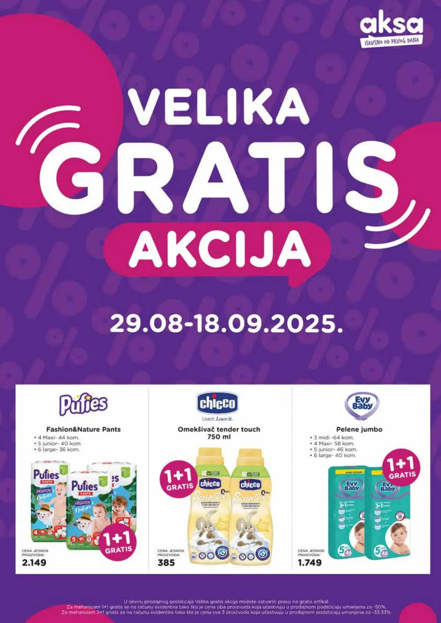 Aksa GRATIS AKCIJA 29.8-18.9.2025.