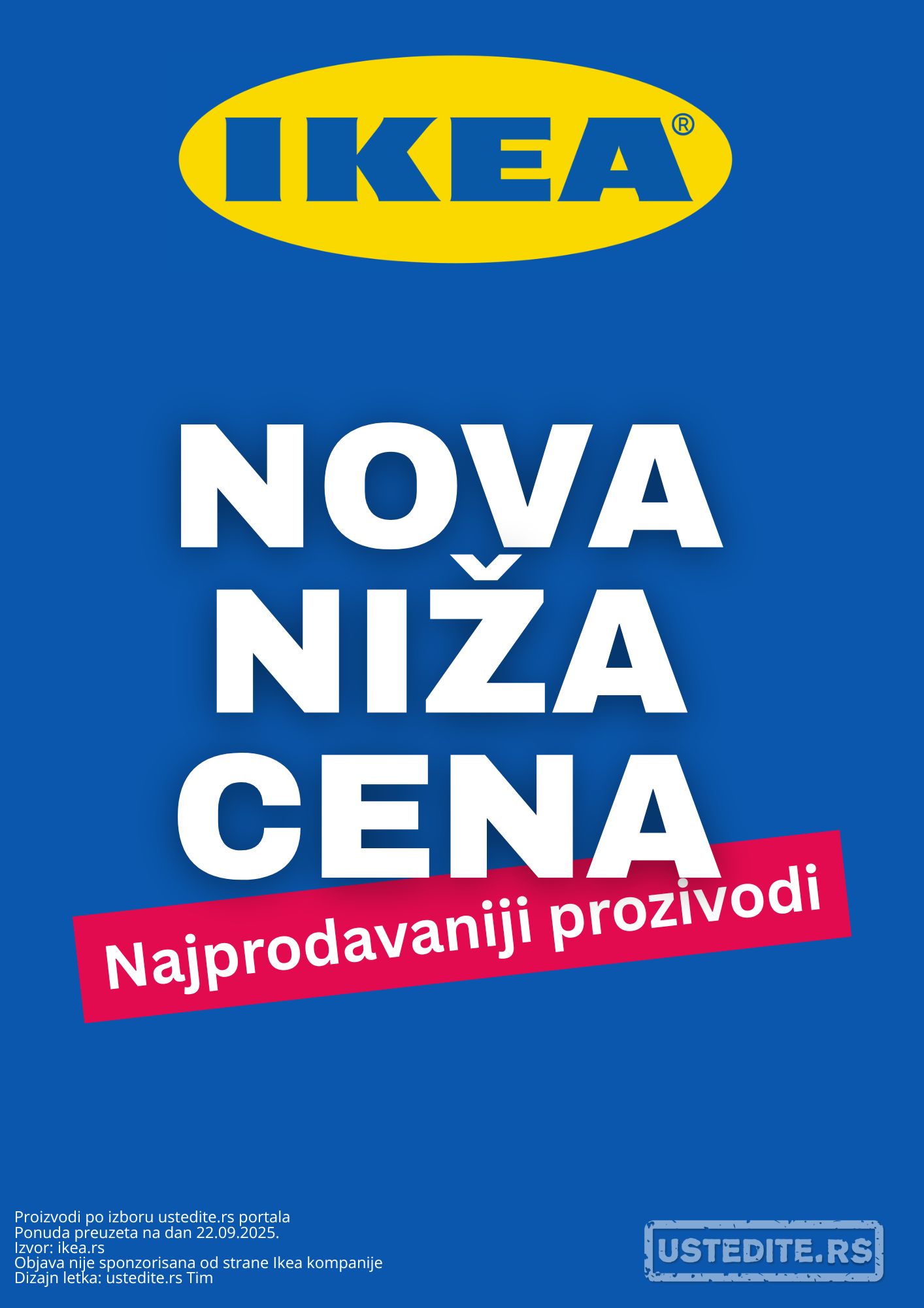 Ikea NOVE NIŽE CENE najprodavanijih proizvoda - septembar 2025.