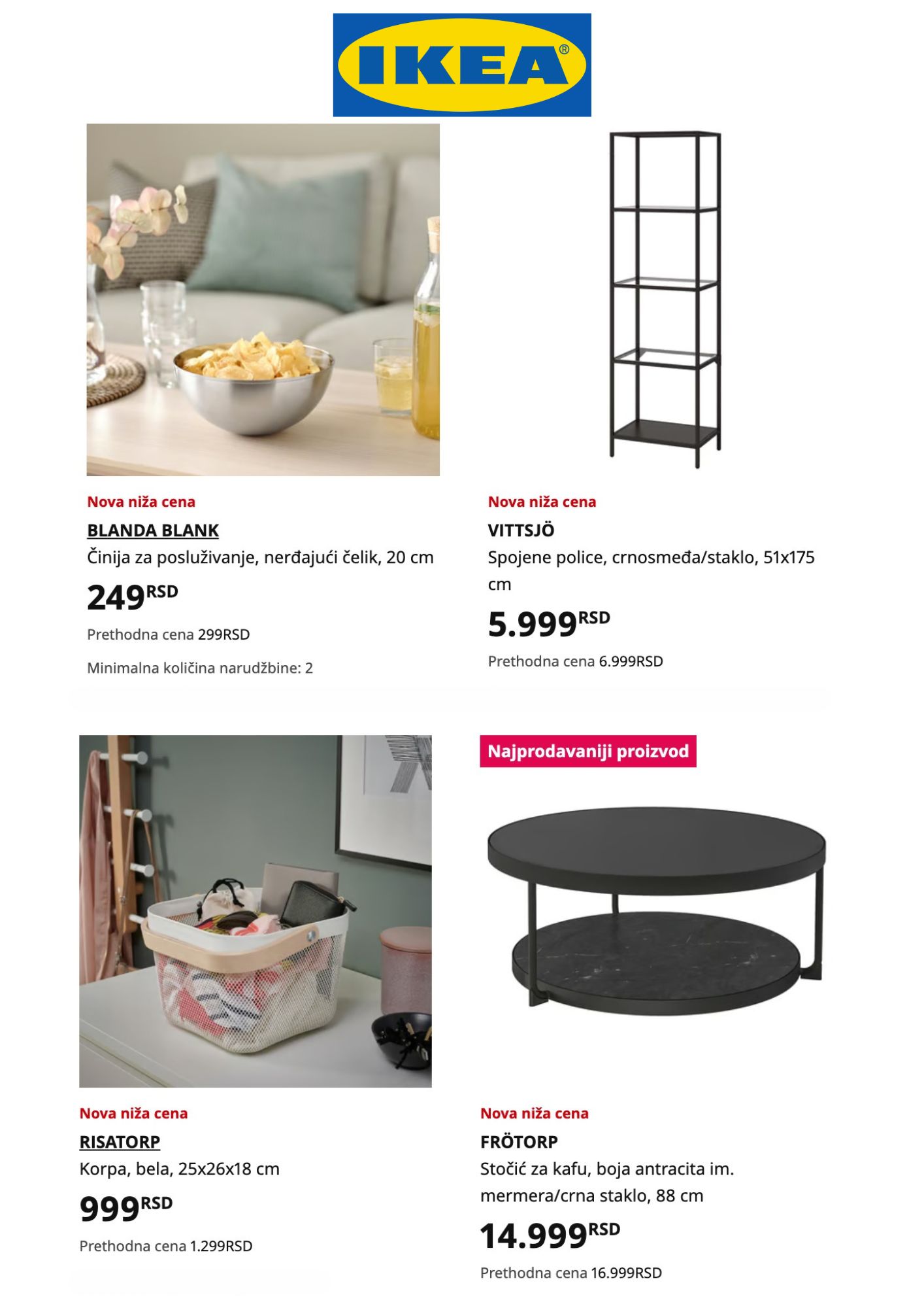 Ikea NOVE NIŽE CENE najprodavanijih proizvoda - septembar 2025.