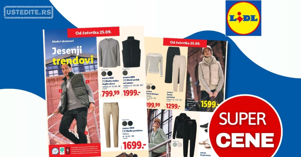 Lidl ODEĆA Jesenji trendovi 25-28.9.2025.