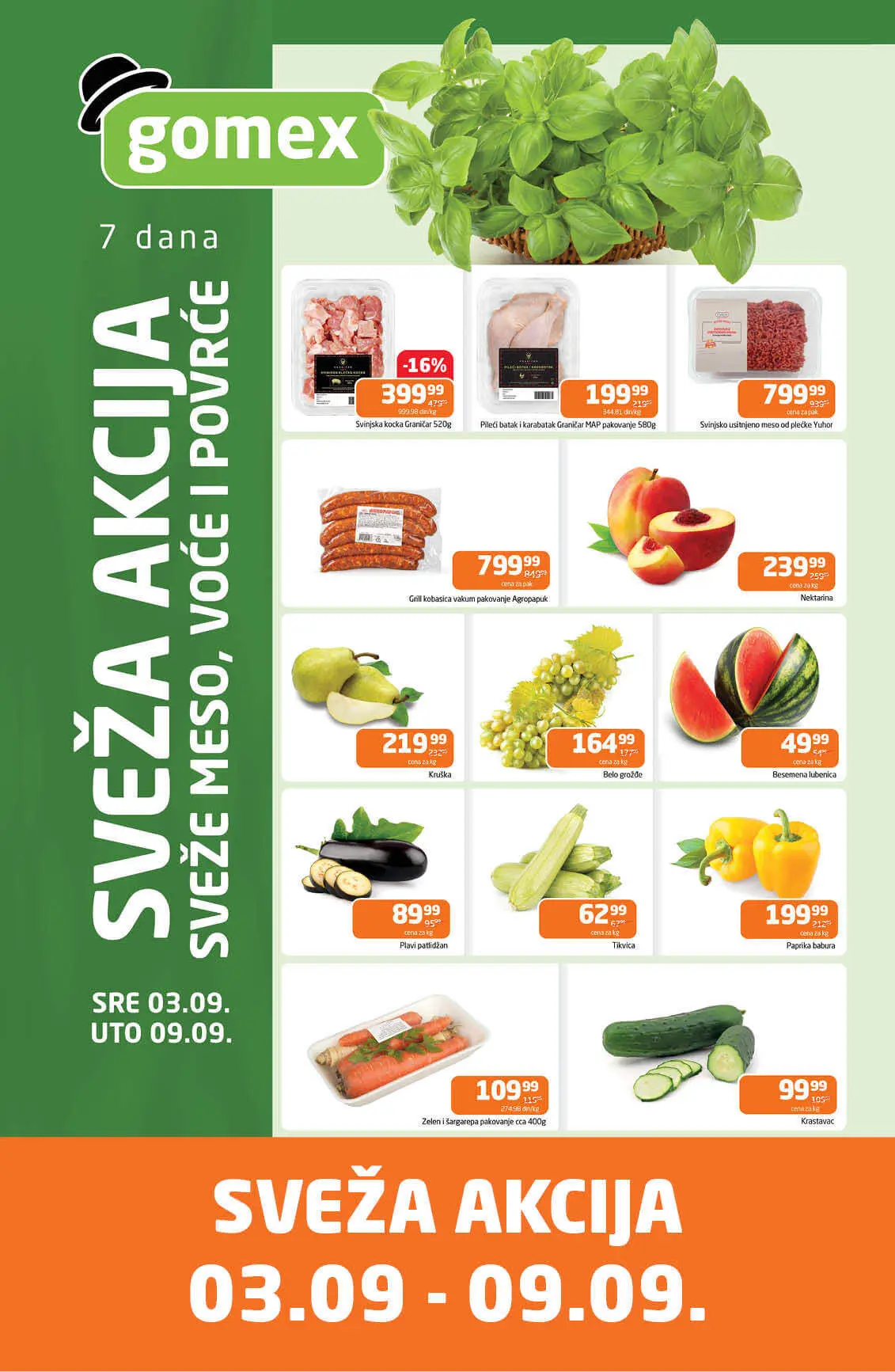 Gomex SVEŽA AKCIJA 3-9.9.2025.