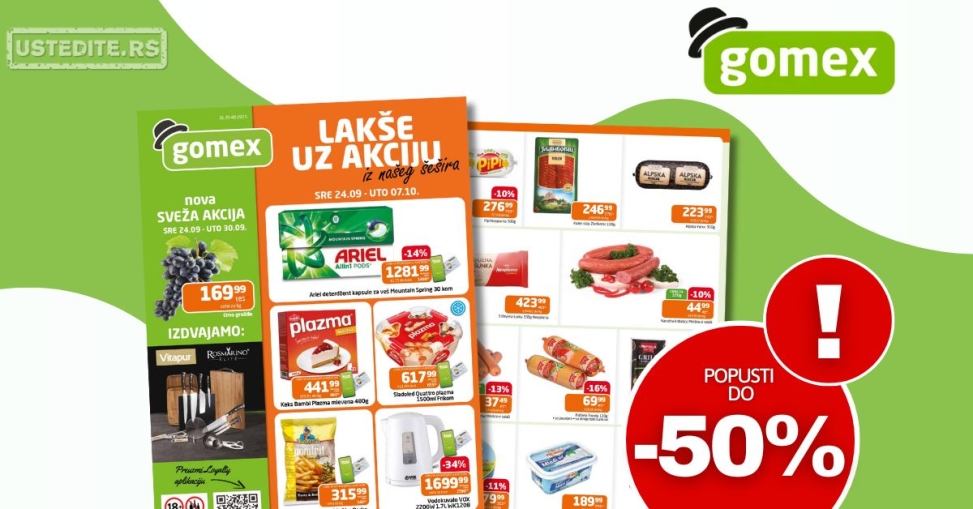 Gomex katalog AKCIJE IZ ŠEŠIRA 24-30.9.2025.