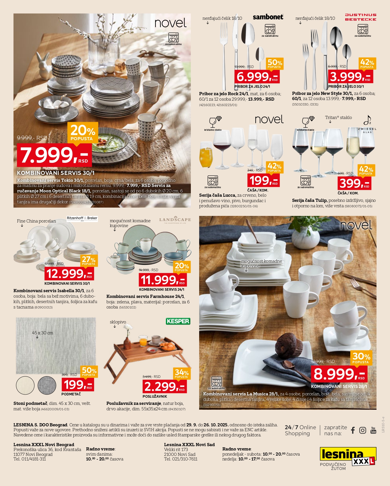 Lesnina XXXL katalog PORCELAN 29.9-26.10.2025.