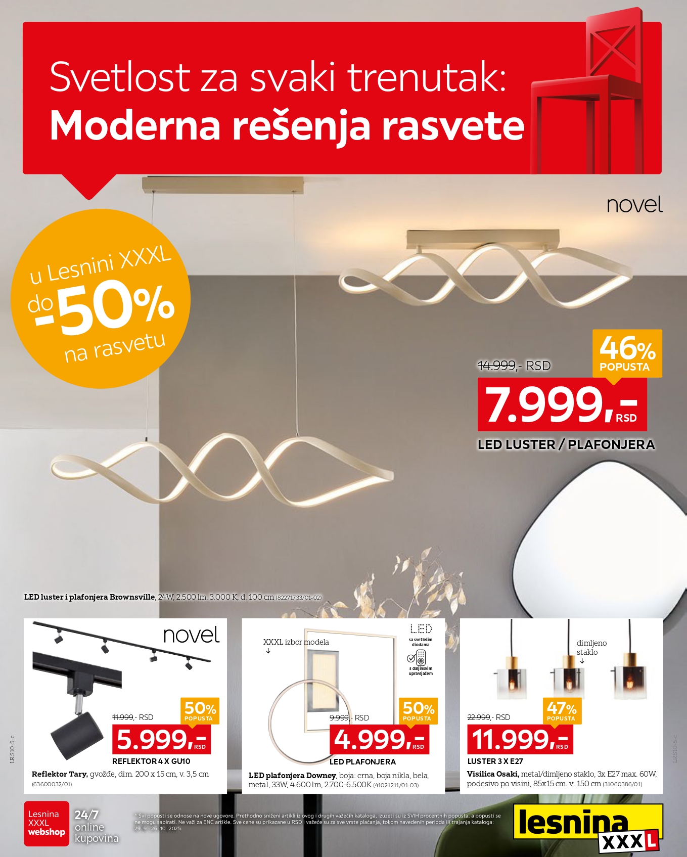 Lesnina XXXL katalog RASVETA 29.9-26.10.2025.