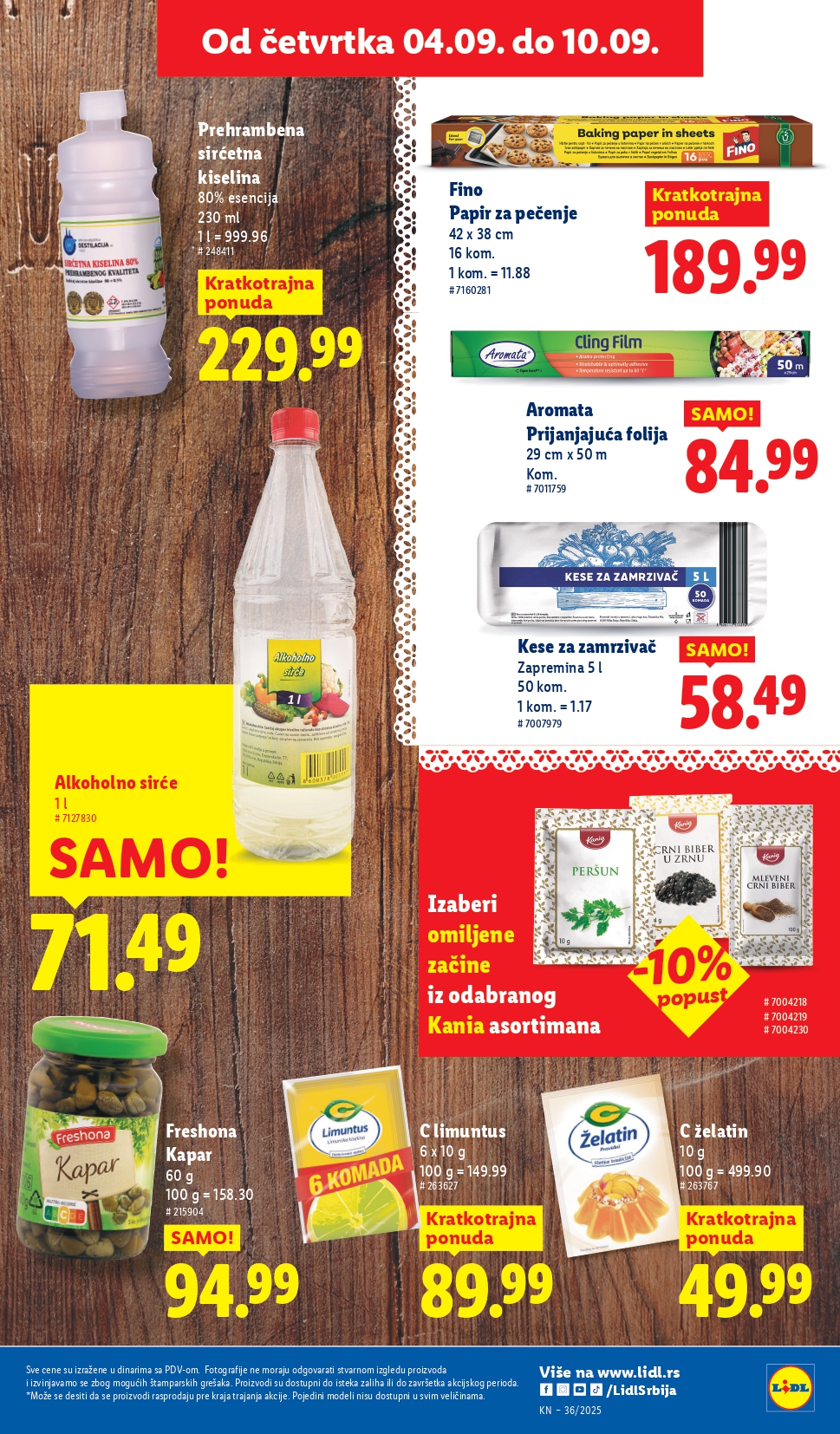 Lidl katalog PREHRANA 4-10.9.2025.