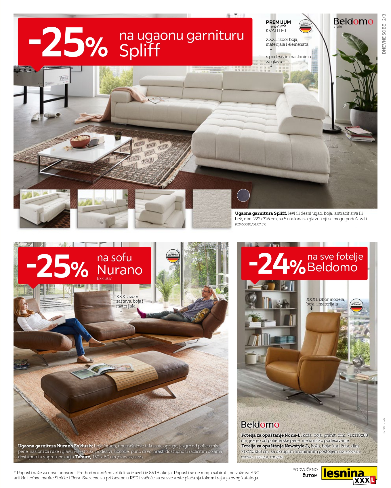 Lesnina XXXL katalog DNEVNE SOBE 13.10-2.11.2025.